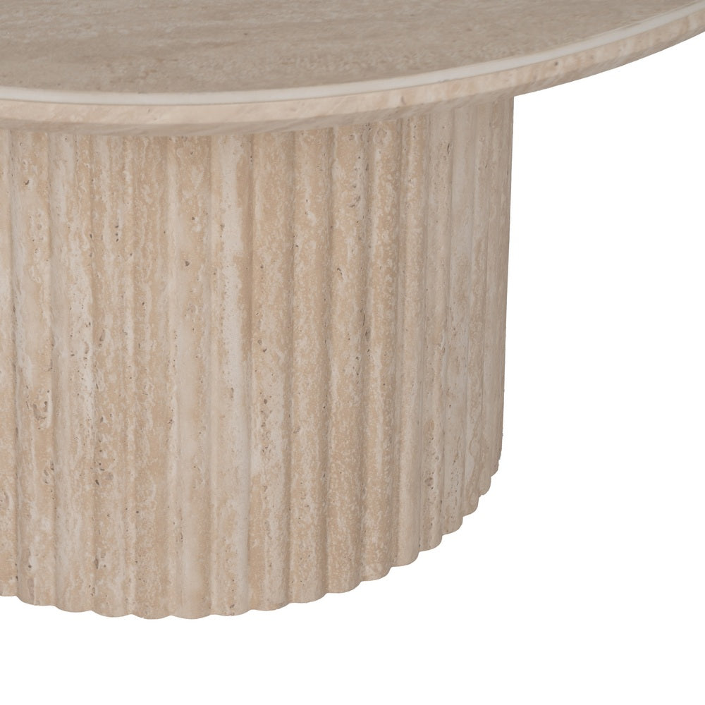 MESA CENTRO BEIGE PIEDRA MDF DECORACIÓN 70 X 70 X 38,50 CM