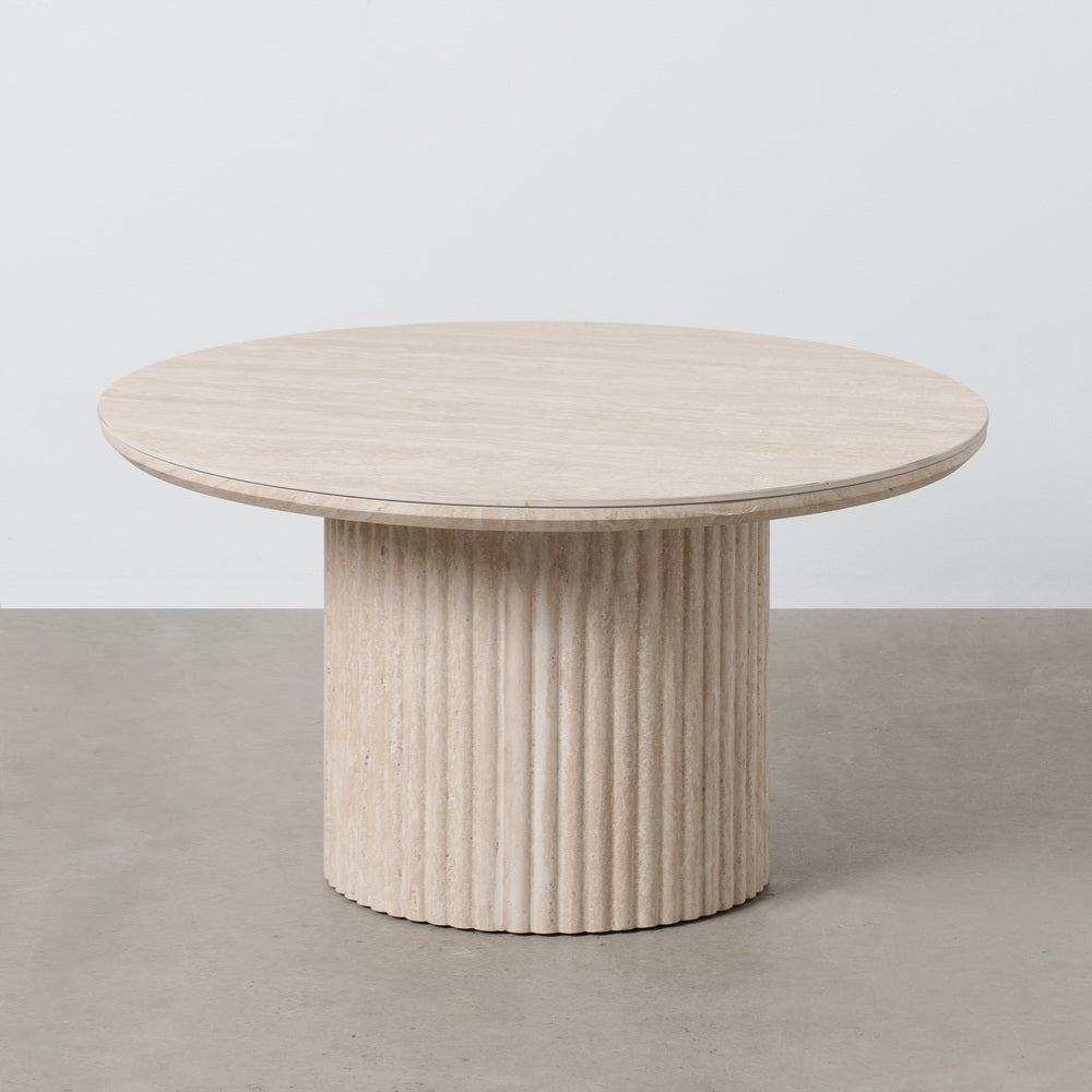 MESA CENTRO BEIGE PIEDRA MDF DECORACIÓN 70 X 70 X 38,50 CM