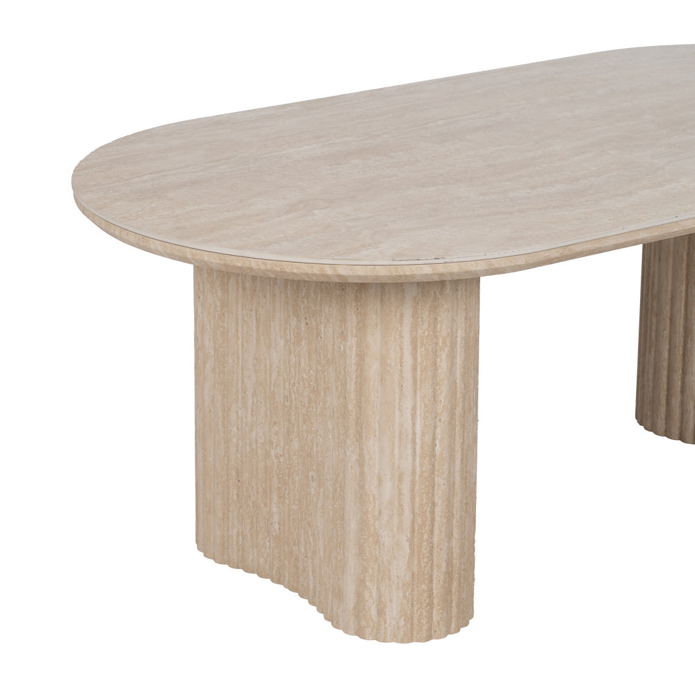 BEIGE STONE MDF COFFEE TABLE DECORATION 120 X 60 X 46 CM