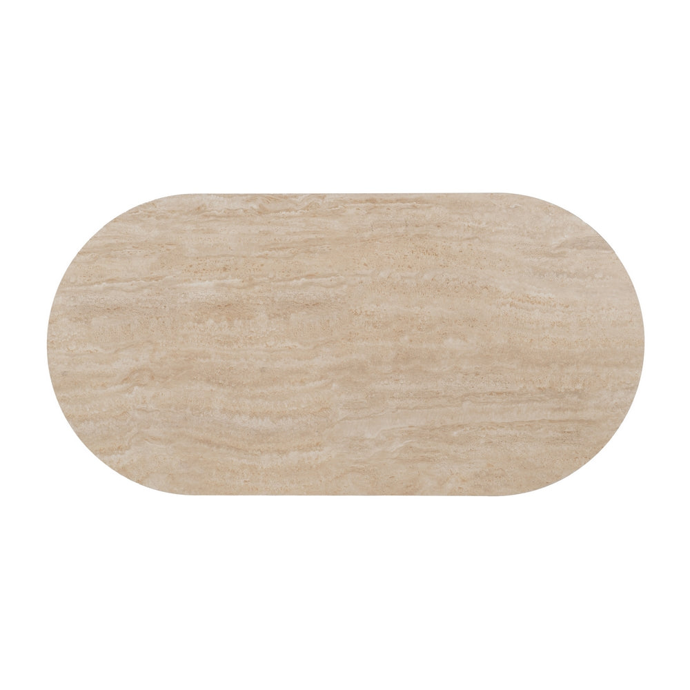 BEIGE STONE MDF COFFEE TABLE DECORATION 120 X 60 X 46 CM