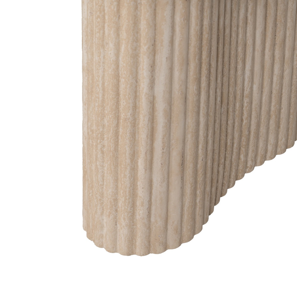 BEIGE STONE MDF COFFEE TABLE DECORATION 120 X 60 X 46 CM