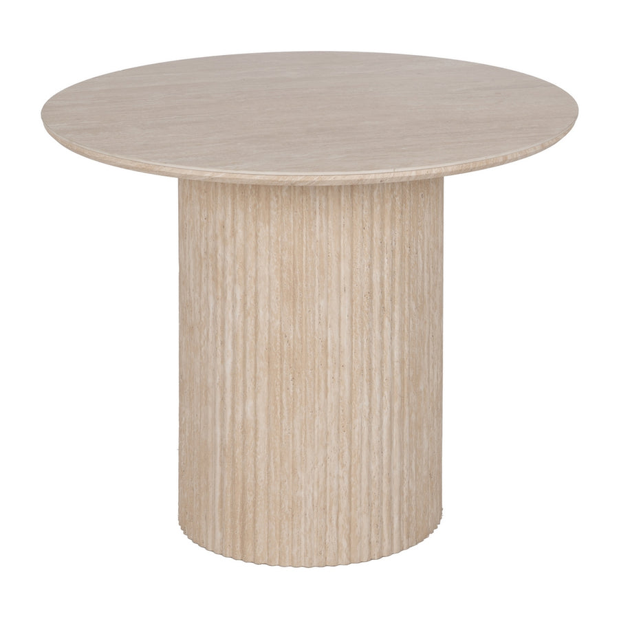 MESA COMEDOR BEIGE PIEDRA MDF DECORACIÓN 90 X 90 X 76 CM