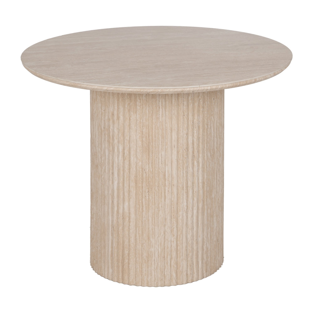 BEIGE STONE DINING TABLE MDF DECORATION 90 X 90 X 76 CM