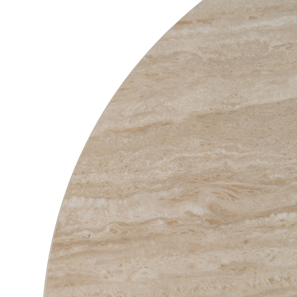 BEIGE STONE DINING TABLE MDF DECORATION 90 X 90 X 76 CM