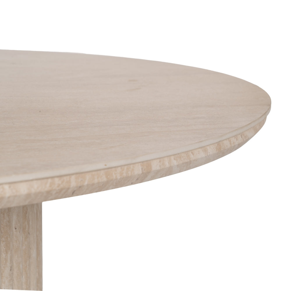 BEIGE STONE DINING TABLE MDF DECORATION 90 X 90 X 76 CM