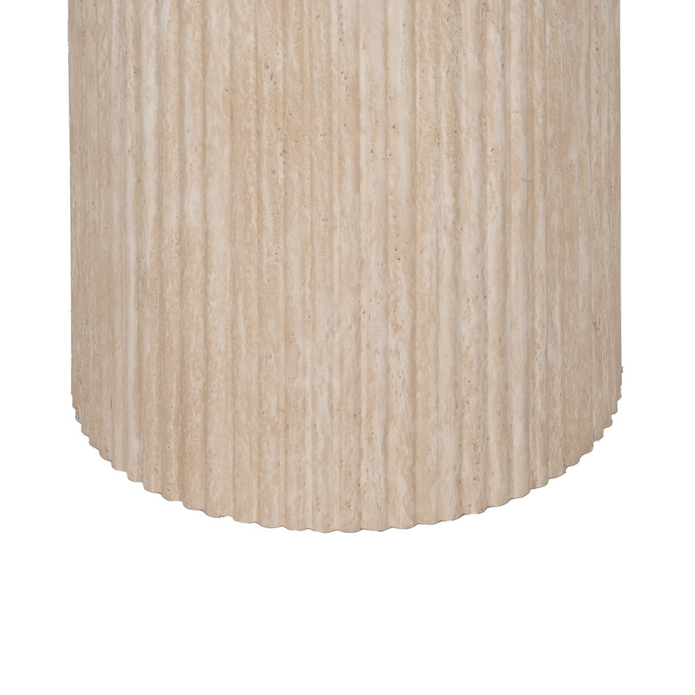 BEIGE STONE DINING TABLE MDF DECORATION 90 X 90 X 76 CM