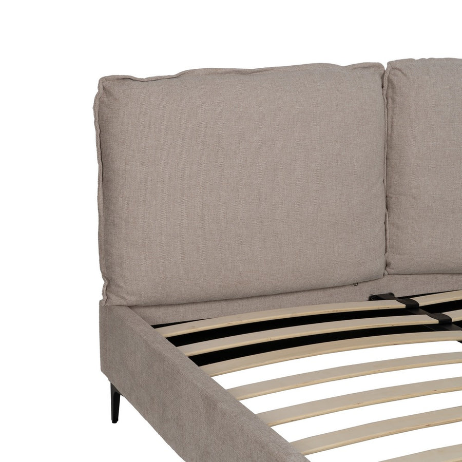 CAMA BEIGE TEJIDO DORMITORIO 163 X 215 X 93 CM