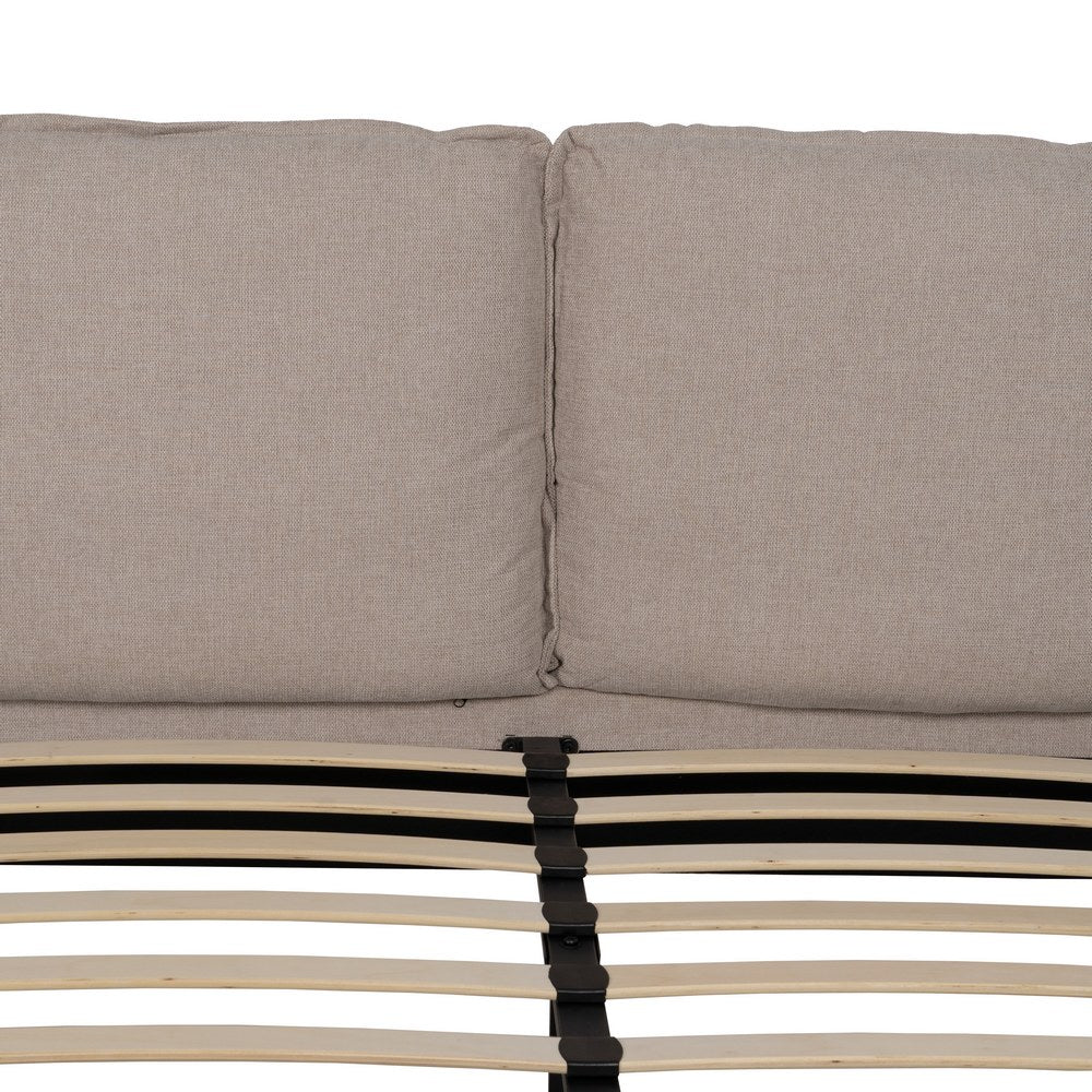 CAMA BEIGE TEJIDO DORMITORIO 163 X 215 X 93 CM