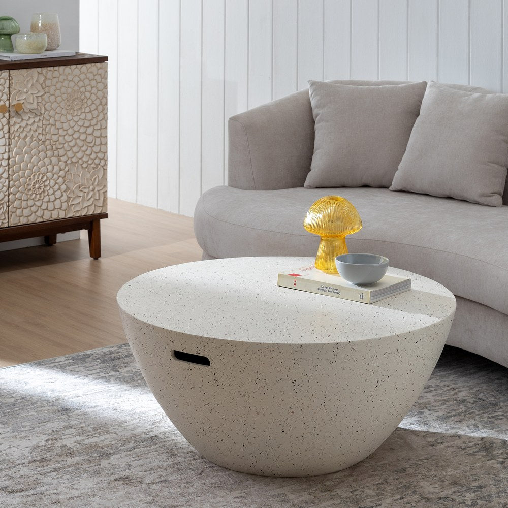 MESA CENTRO BLANCO FIBRA DE MAGNESIO 90 X 90 X 40 CM