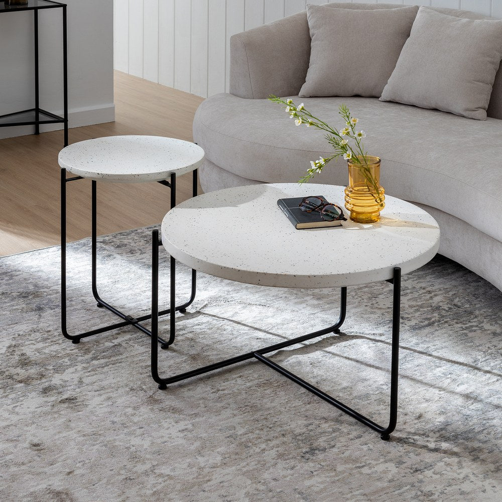 MESA CENTRO BEIGE-NEGRO MAGNESIO 68 X 68 X 44 CM