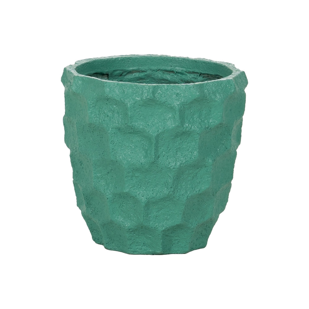 S/2 TURQUOISE CEMENT PLANTER DECORATION 41 X 41 X 39.60 CM
