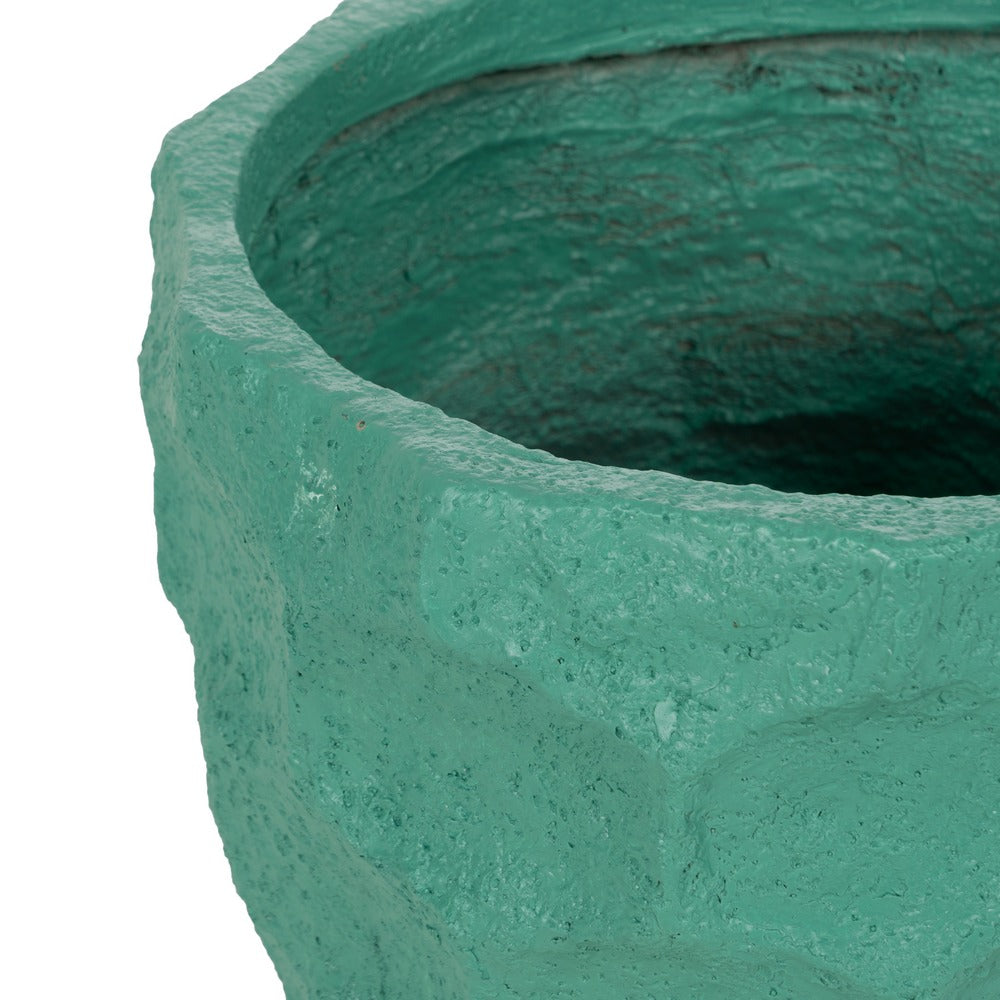 S/2 TURQUOISE CEMENT PLANTER DECORATION 41 X 41 X 39.60 CM