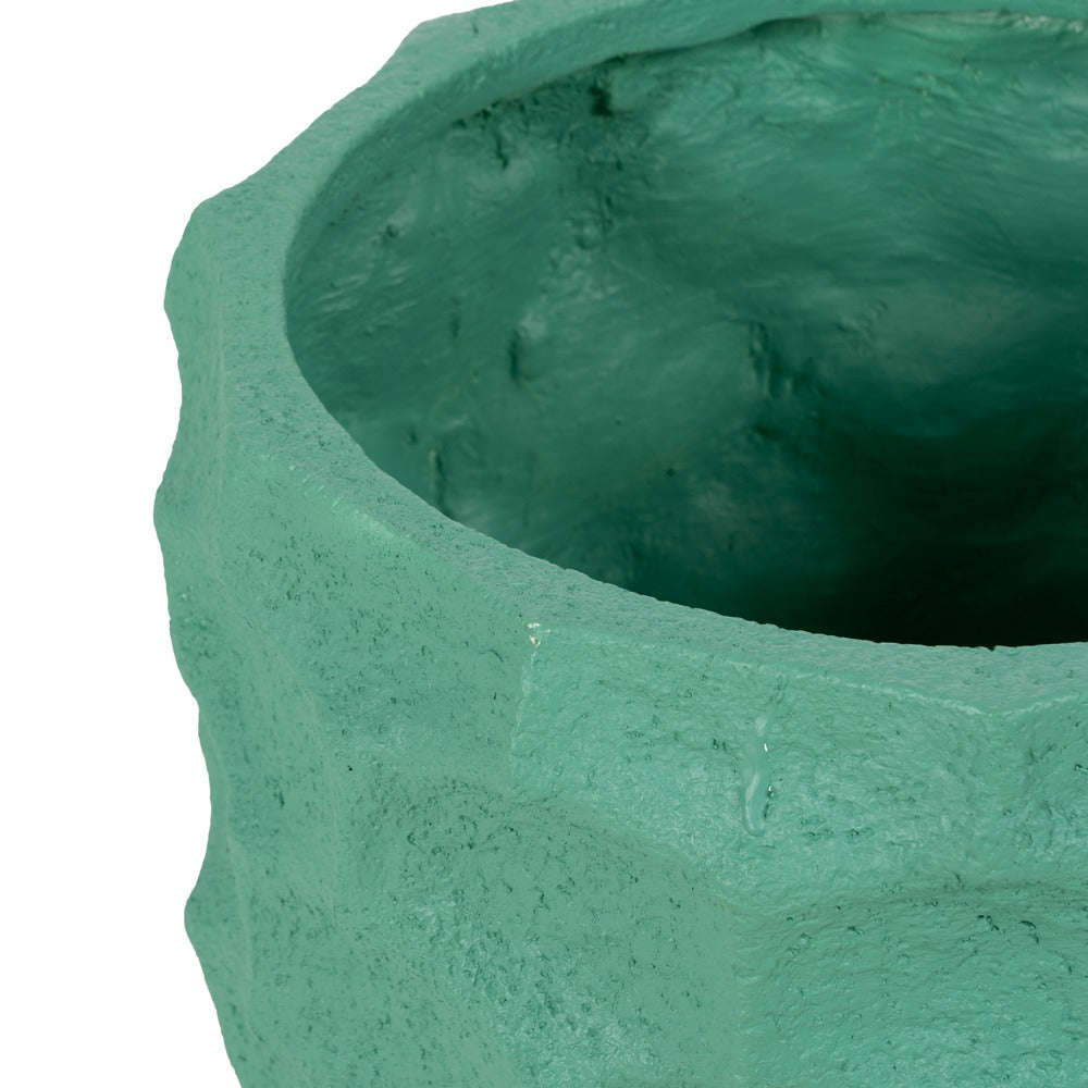 TURQUOISE RESIN PLANTER DECORATION 49 X 49 X 49 CM