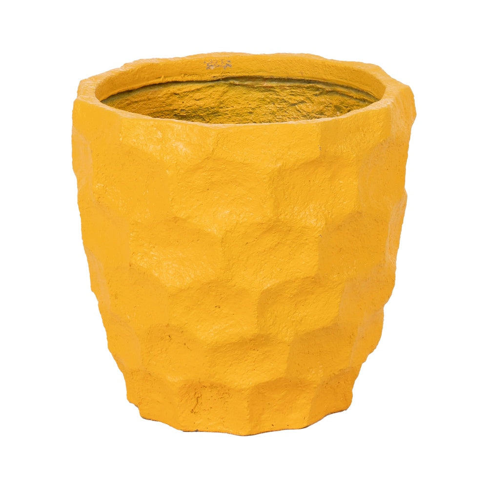 S/2 MACETERO AMARILLO CEMENTO DECORACIÓN 41 X 41 X 39,60 CM