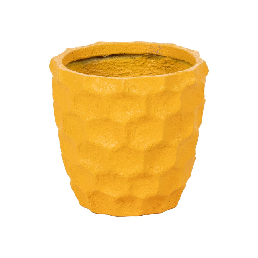 S/2 MACETERO AMARILLO CEMENTO DECORACIÓN 41 X 41 X 39,60 CM