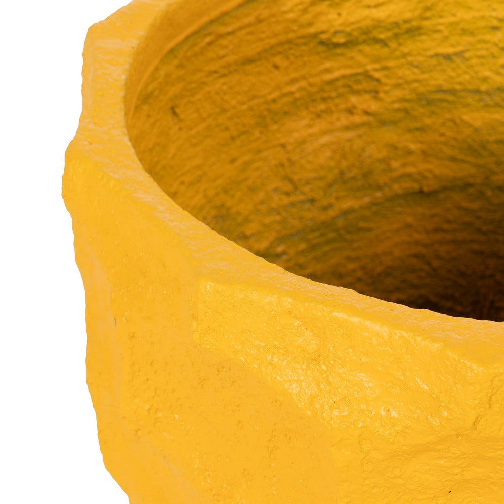 S/2 MACETERO AMARILLO CEMENTO DECORACIÓN 41 X 41 X 39,60 CM
