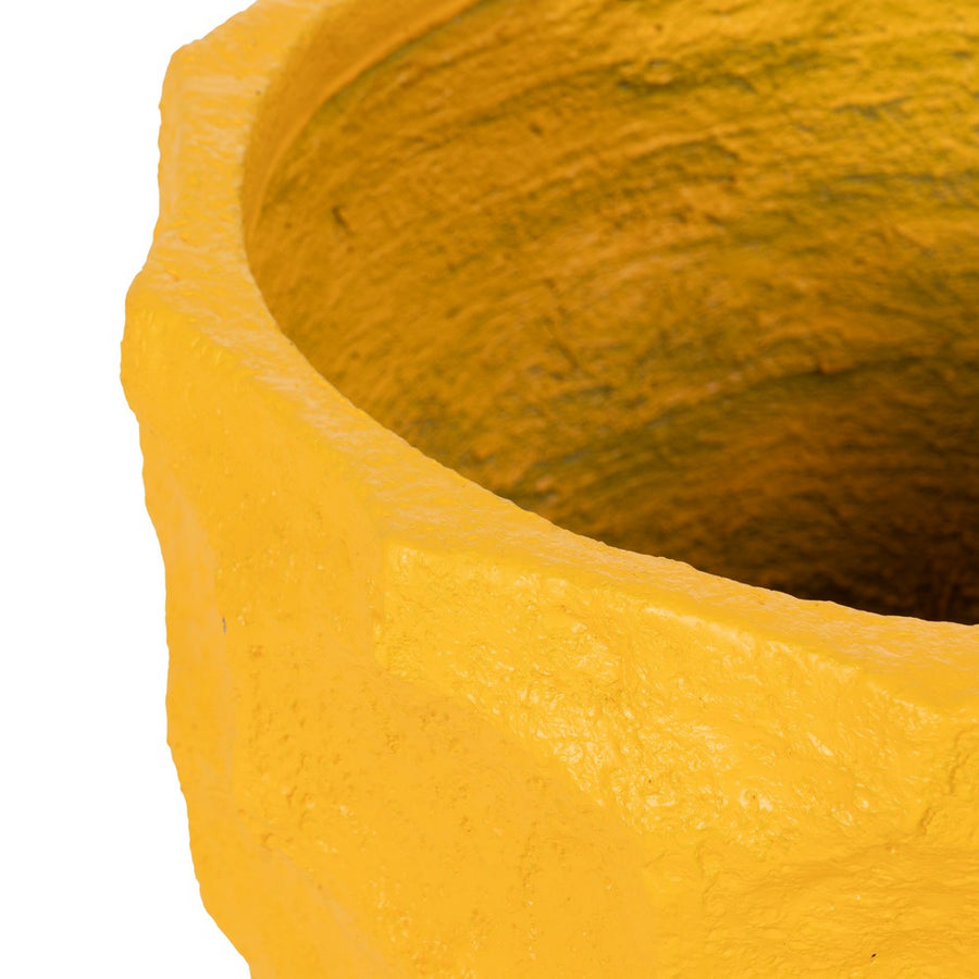 S/2 MACETERO AMARILLO CEMENTO DECORACIÓN 41 X 41 X 39,60 CM