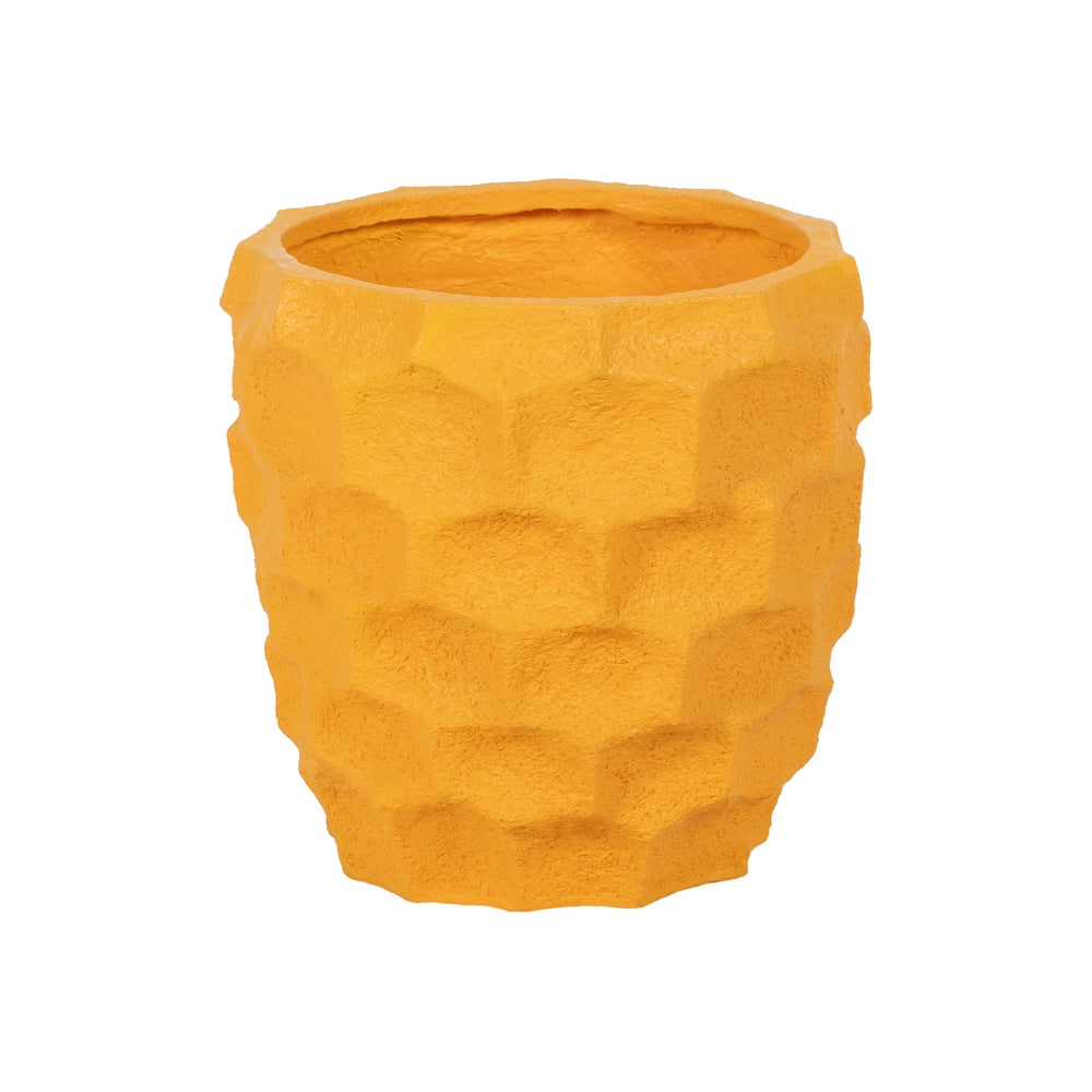YELLOW RESIN PLANTER 49 X 49 X 49 CM