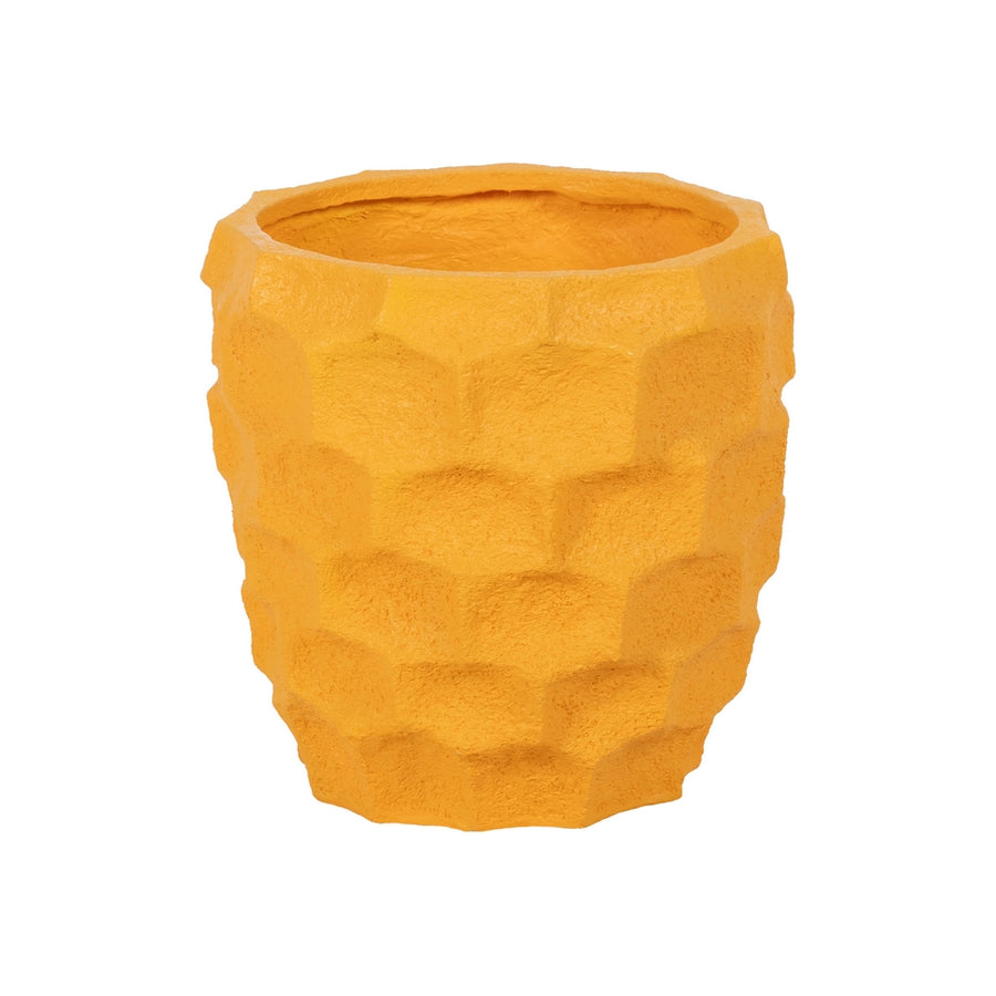 YELLOW RESIN PLANTER 49 X 49 X 49 CM