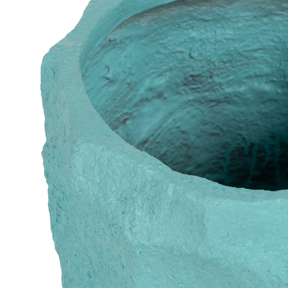 MACETERO AZUL CEMENTO DECORACIÓN 42,70 X 42,50 X 62 CM