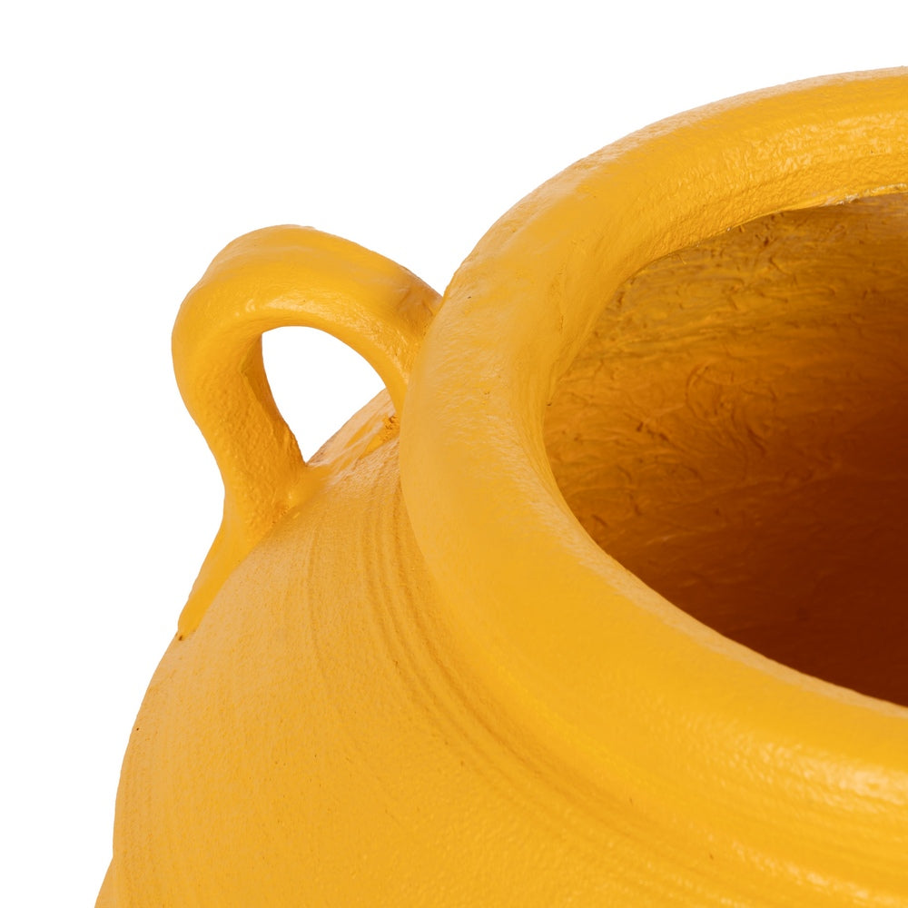 YELLOW RESIN DECORATIVE VASE 56 X 56 X 60 CM