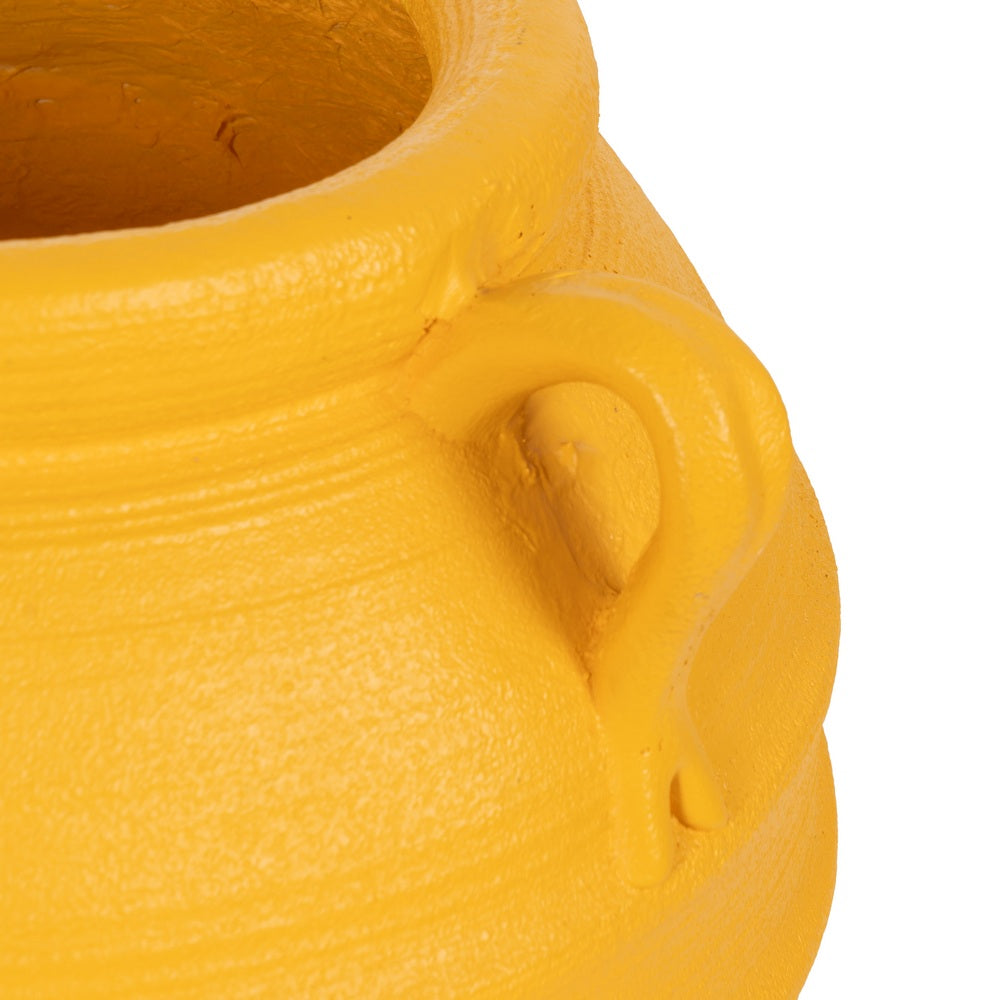 YELLOW RESIN DECORATIVE VASE 56 X 56 X 60 CM