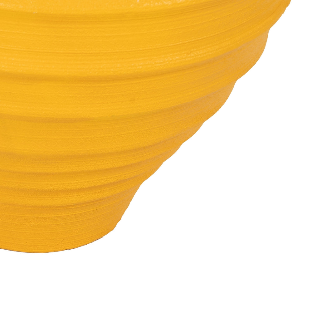YELLOW RESIN DECORATIVE VASE 56 X 56 X 60 CM