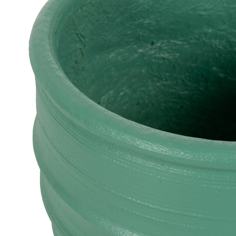 TURQUOISE RESIN PLANTER DECORATION 49.30 X 49.30 X 51 CM