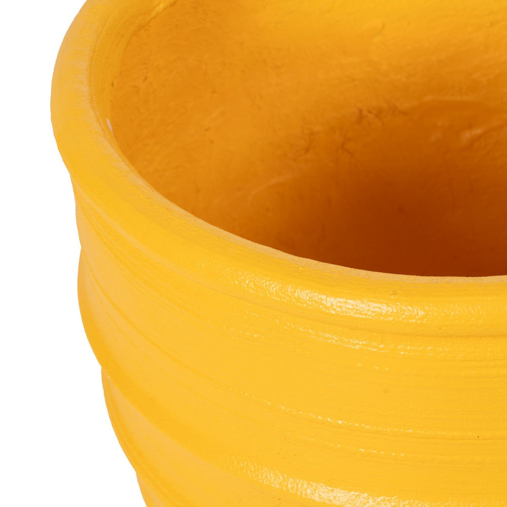 YELLOW RESIN PLANTER DECORATION 49.30 X 49.30 X 51 CM