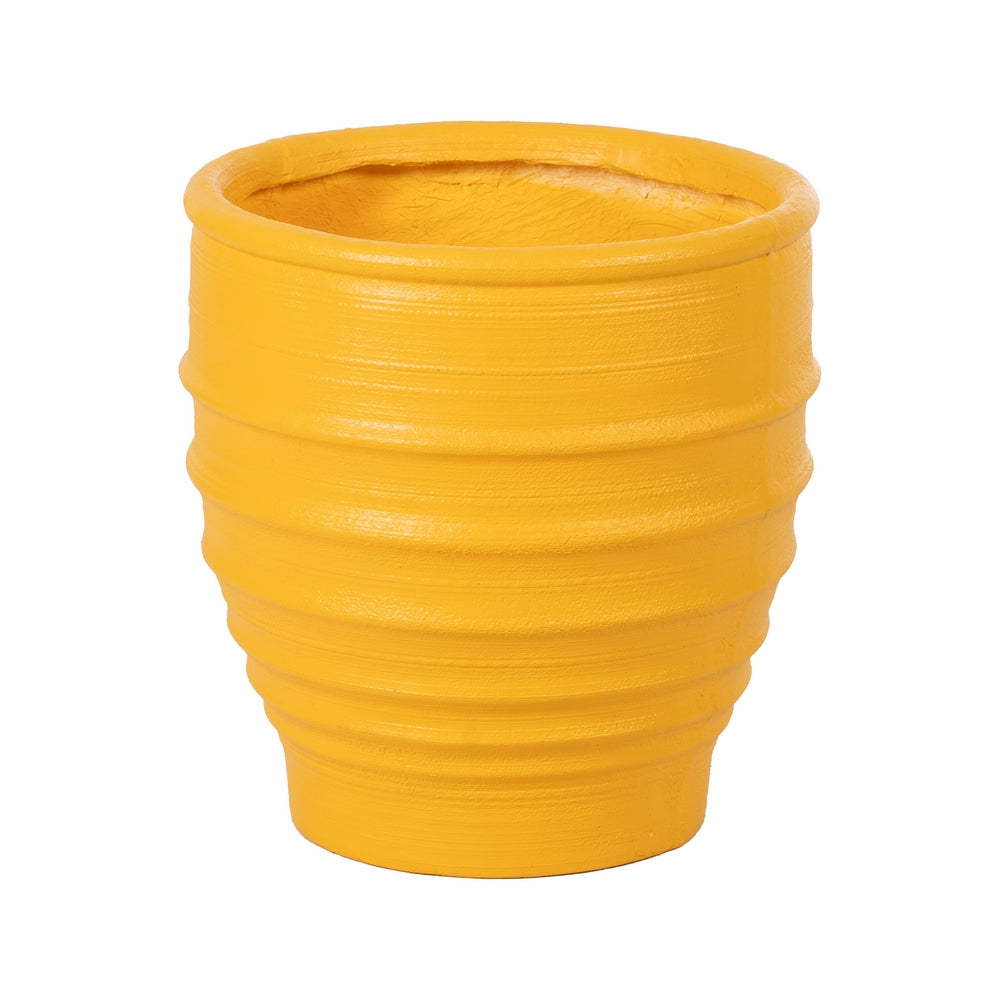 MACETERO AMARILLO RESINA DECORACIÓN 49,30 X 49,30 X 51 CM
