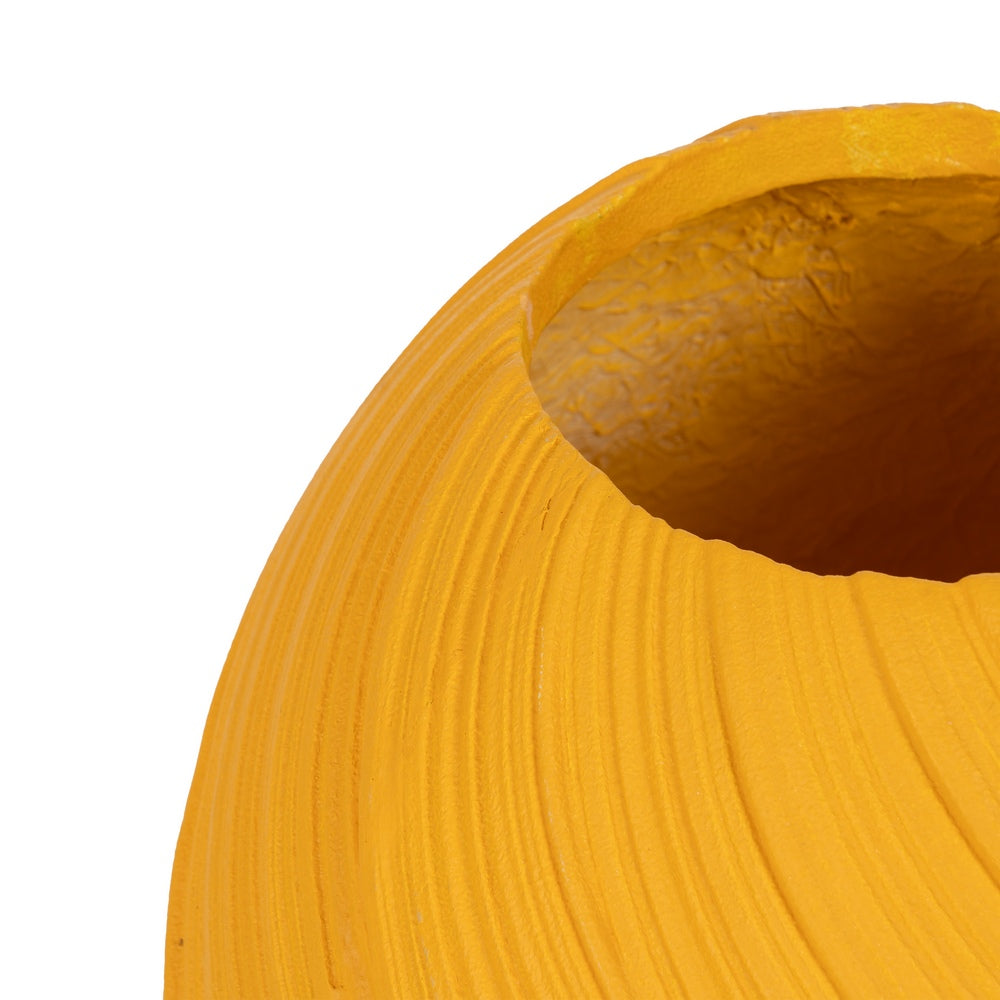 YELLOW RESIN VASE DECORATION 45.30 X 45.30 X 51 CM
