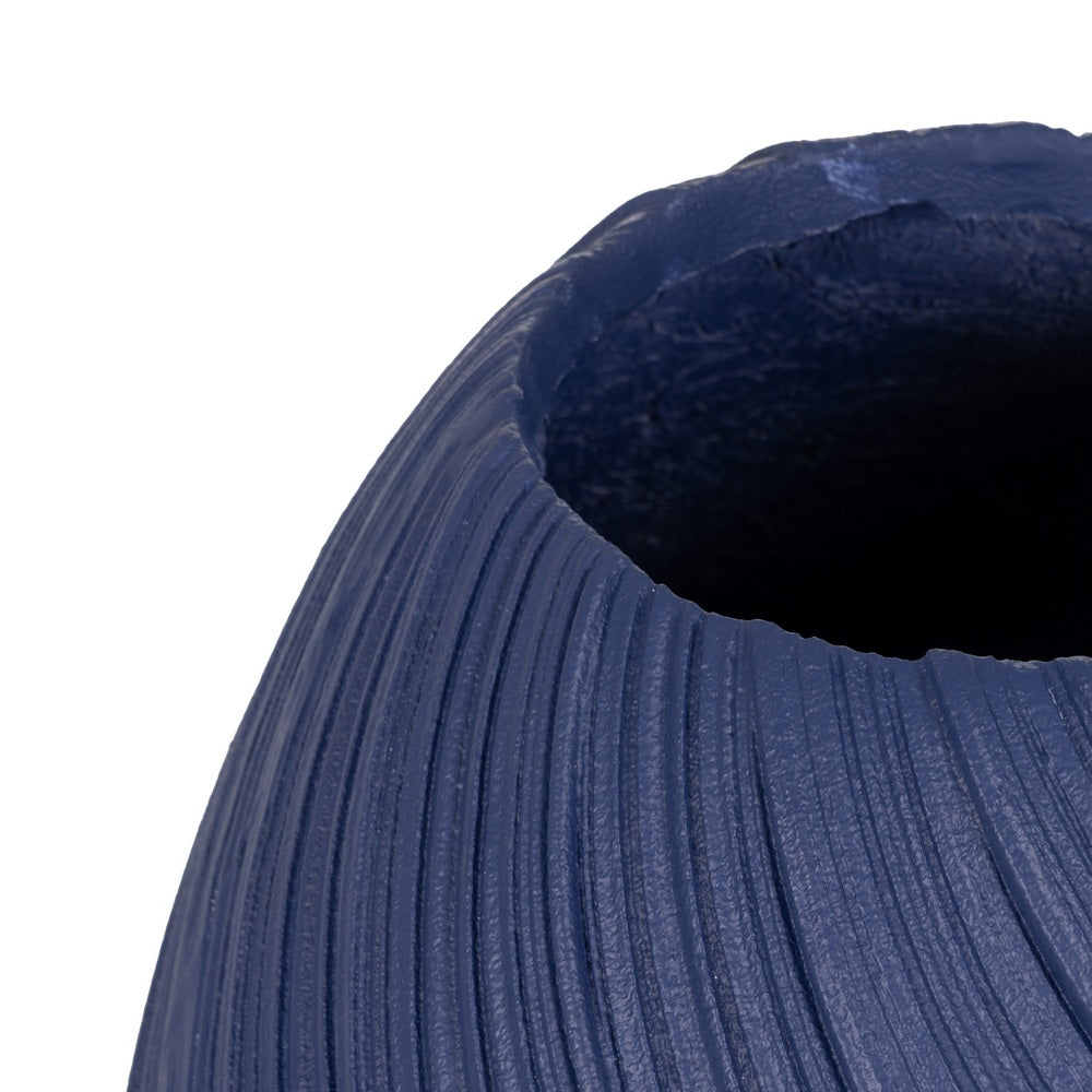 JARRÓN AZUL OSCURO RESINA DECORACIÓN 51,50 X 51,50 X 76,60 C