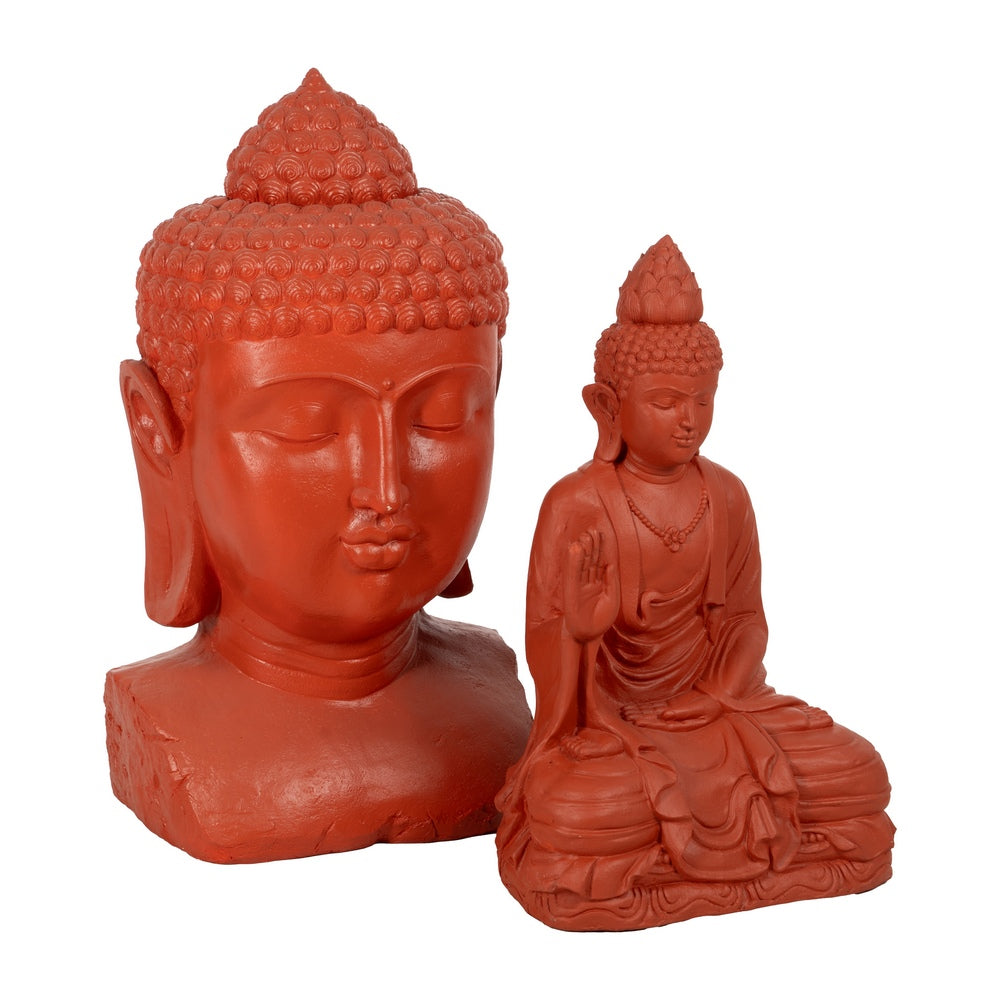 ESCULTURA BUDA TERRACOTA RESINA 56 X 42 X 88 CM