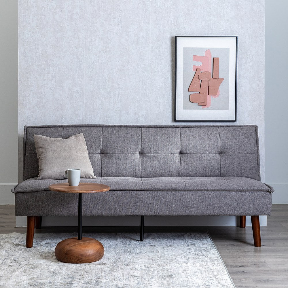 SOFÁ-CAMA GRIS METAL-MADERA SALÓN 181 X 102 X 85 CM