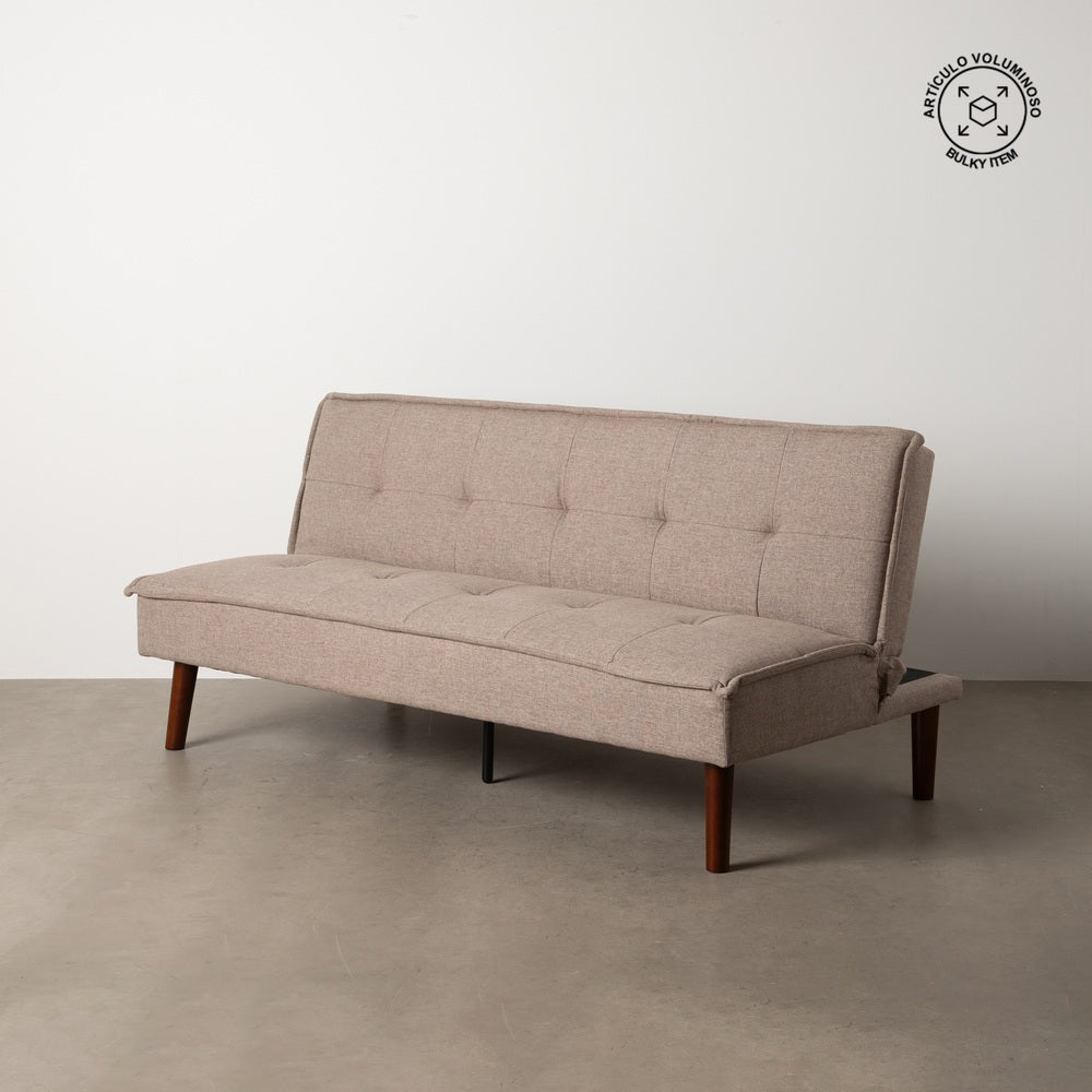 SOFÁ-CAMA BEIGE METAL-MADERA SALÓN 181 X 88 X 85,50 CM
