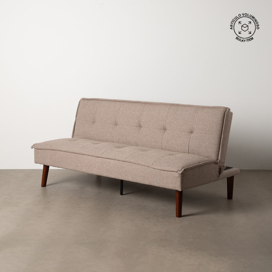 SOFÁ-CAMA BEIGE METAL-MADERA SALÓN 181 X 88 X 85,50 CM
