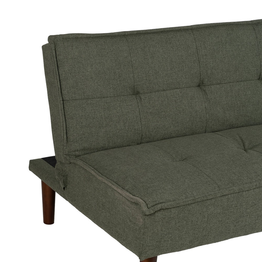 SOFÁ-CAMA VERDE METAL-MADERA SALÓN 181 X 88 X 85,50 CM