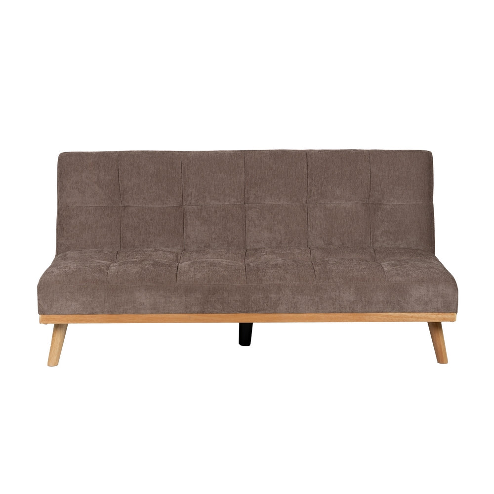 SOFÁ-CAMA TAUPE METAL-MADERA SALÓN 178 X 94 X 86 CM