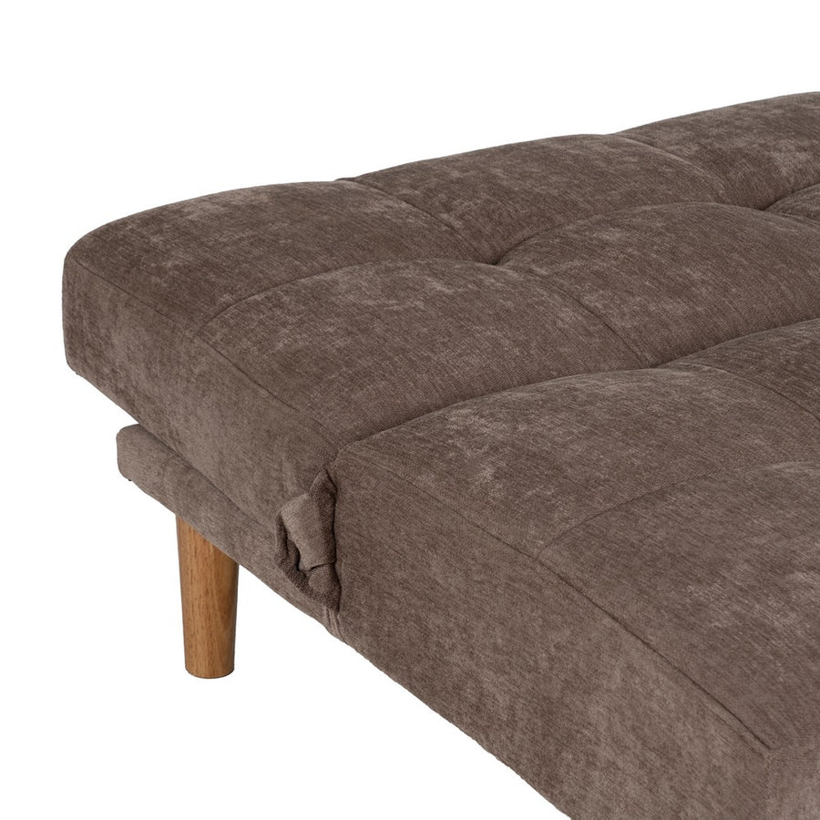 SOFÁ-CAMA TAUPE METAL-MADERA SALÓN 178 X 94 X 86 CM