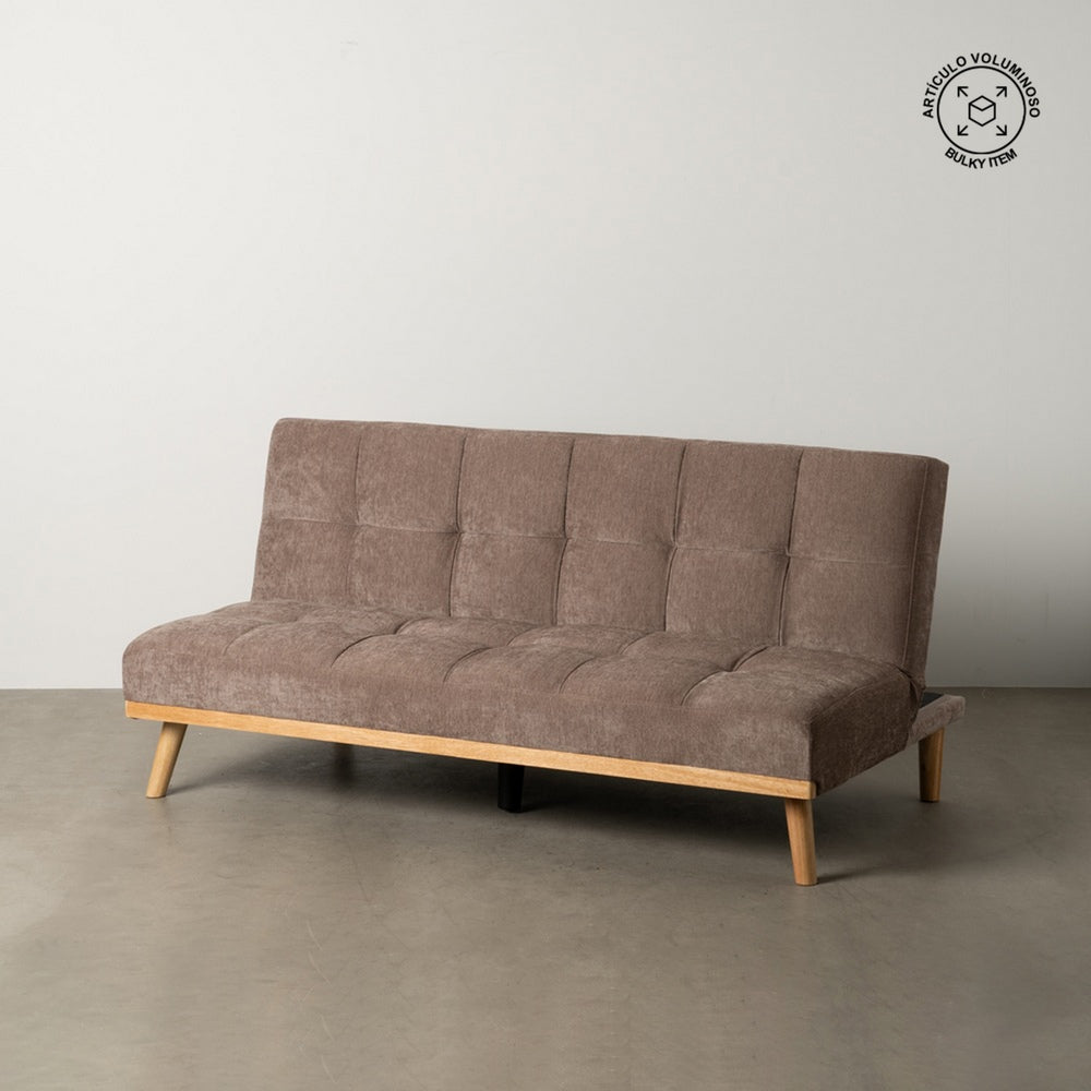 SOFÁ-CAMA TAUPE METAL-MADERA SALÓN 178 X 94 X 86 CM