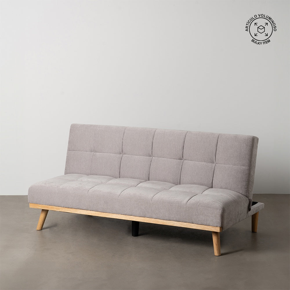 SOFÁ-CAMA GRIS METAL-MADERA SALÓN 178 X 94 X 86 CM