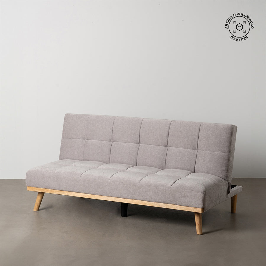 SOFÁ-CAMA GRIS METAL-MADERA SALÓN 178 X 94 X 86 CM