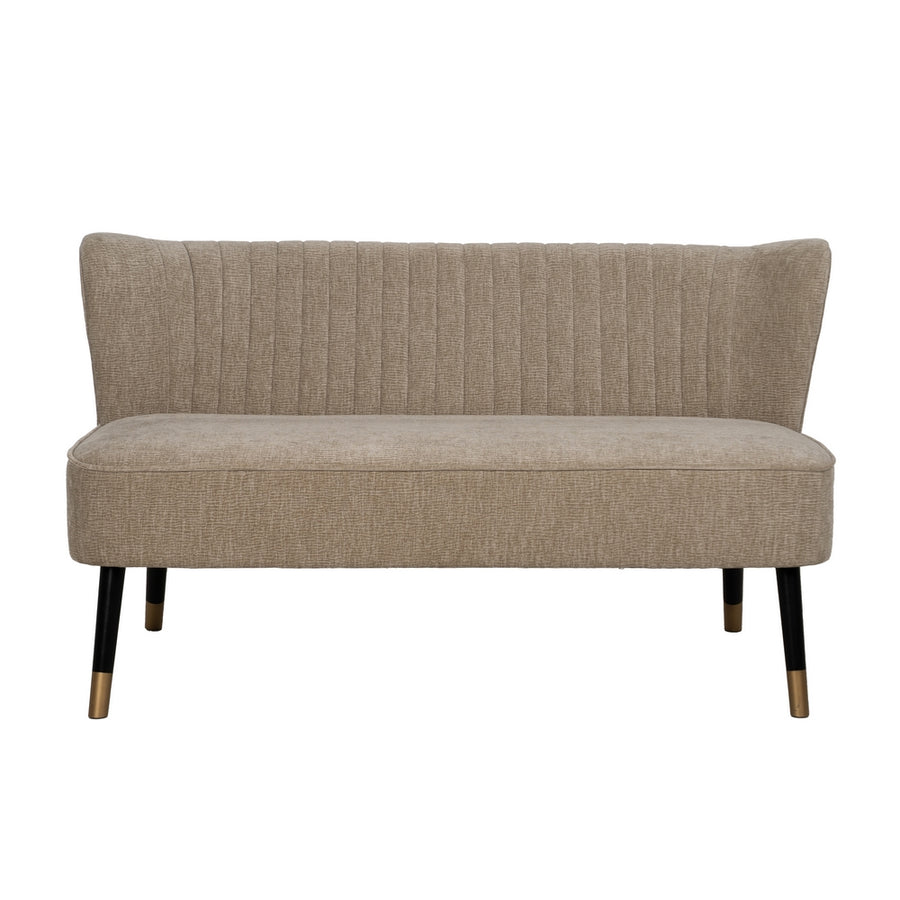 SOFÁ BEIGE TEJIDO-MADERA SALÓN 134 X 70 X 74 CM