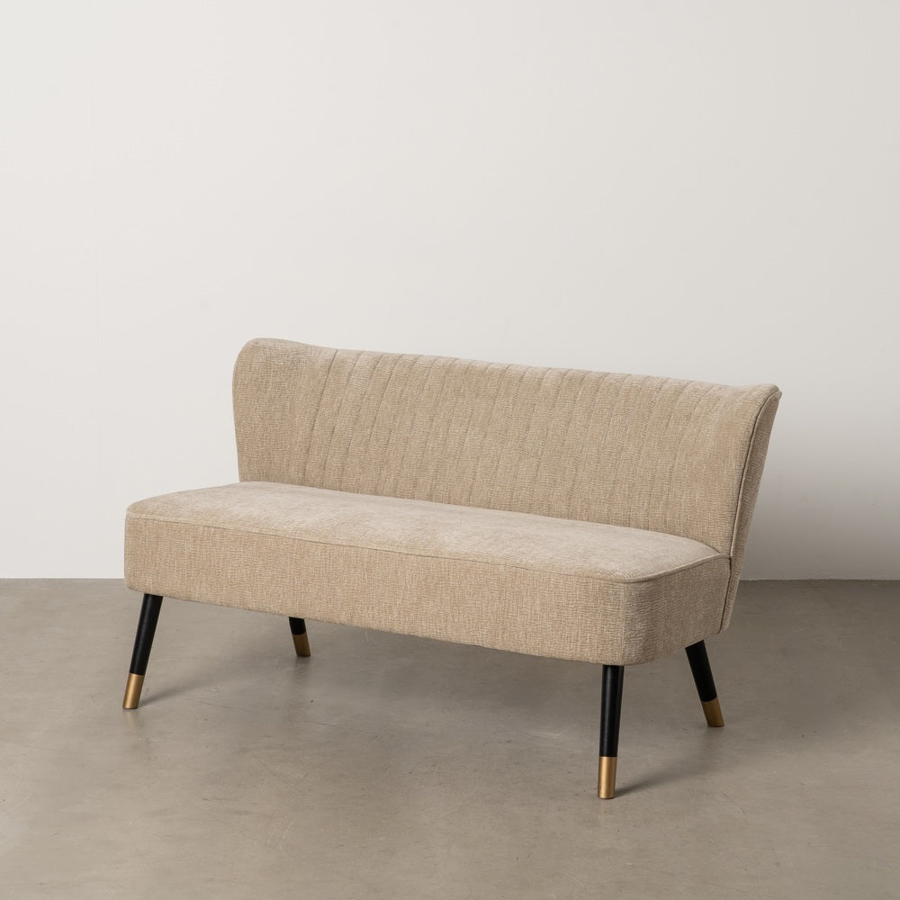 SOF� BEIGE TEJIDO-MADERA SAL�N 134 X 70 X 74 CM