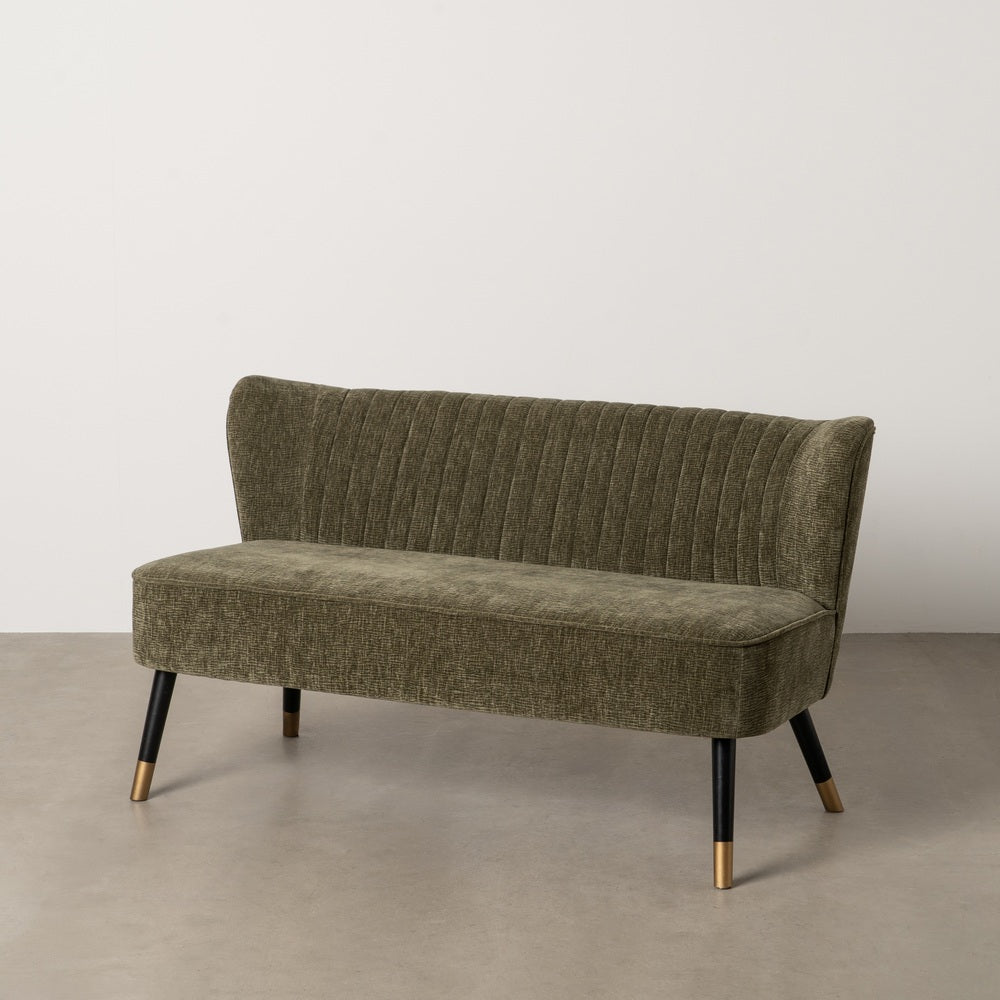 SOF� VERDE TEJIDO-MADERA SAL�N 134 X 70 X 74 CM