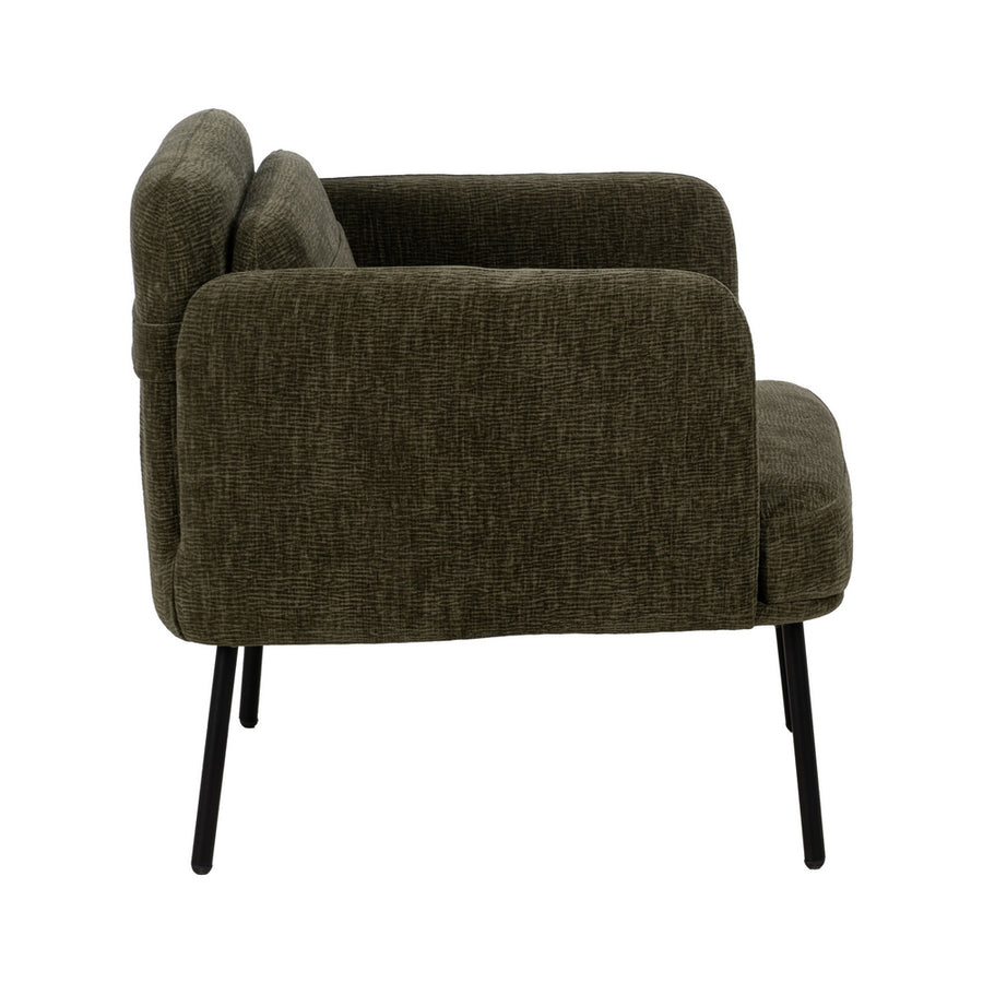 SILLÓN VERDE TEJIDO-MADERA SALÓN 72 X 72 X 73 CM