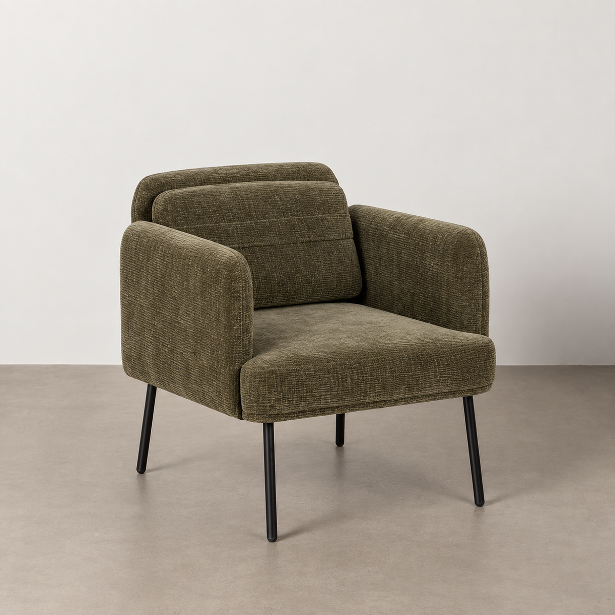 SILLÓN VERDE TEJIDO-MADERA SALÓN 72 X 72 X 73 CM