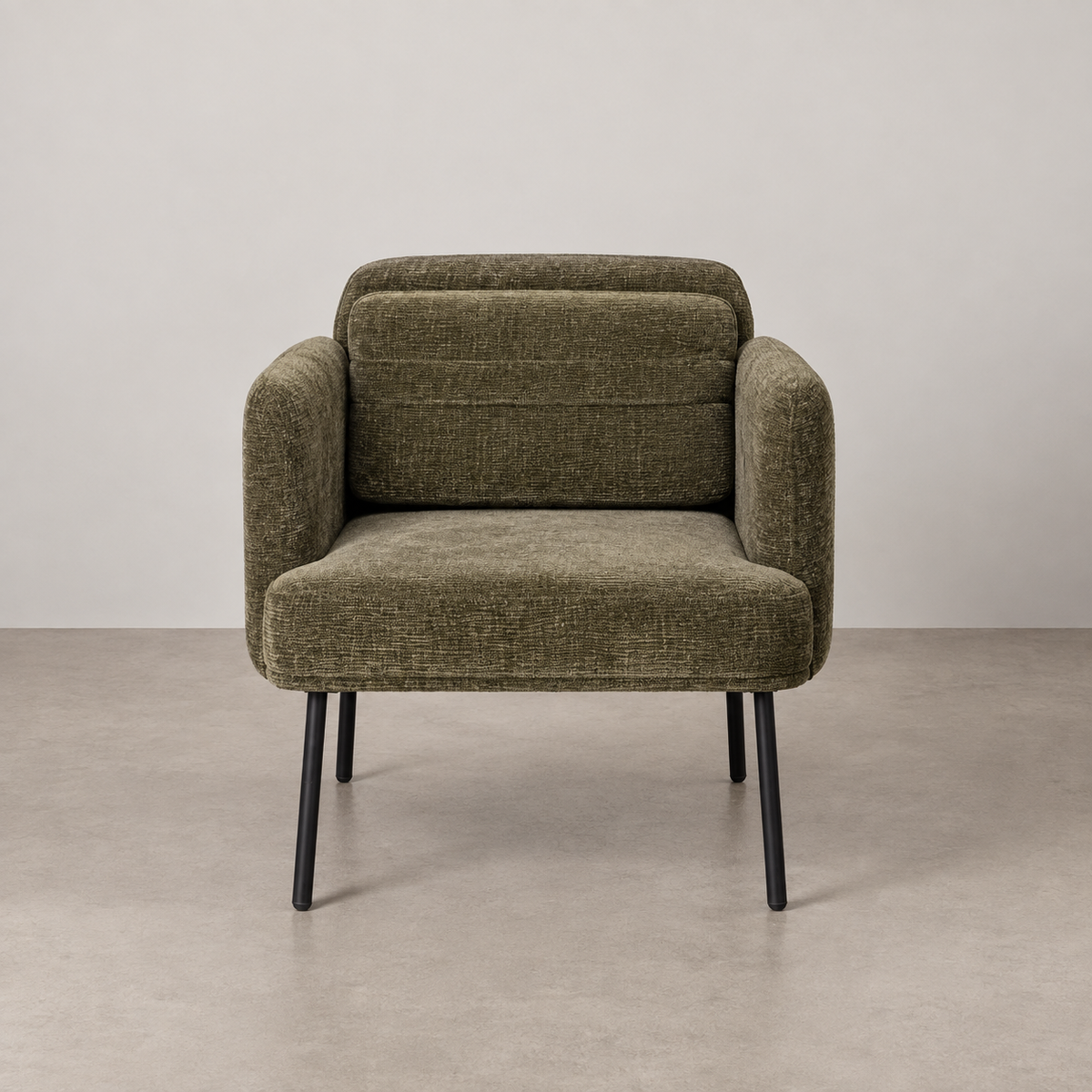 SILLÓN VERDE TEJIDO-MADERA SALÓN 72 X 72 X 73 CM