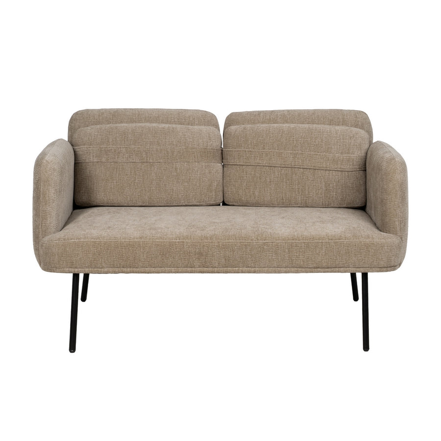 SOFÁ BEIGE TEJIDO-MADERA SALÓN 127 X 72 X 73 CM