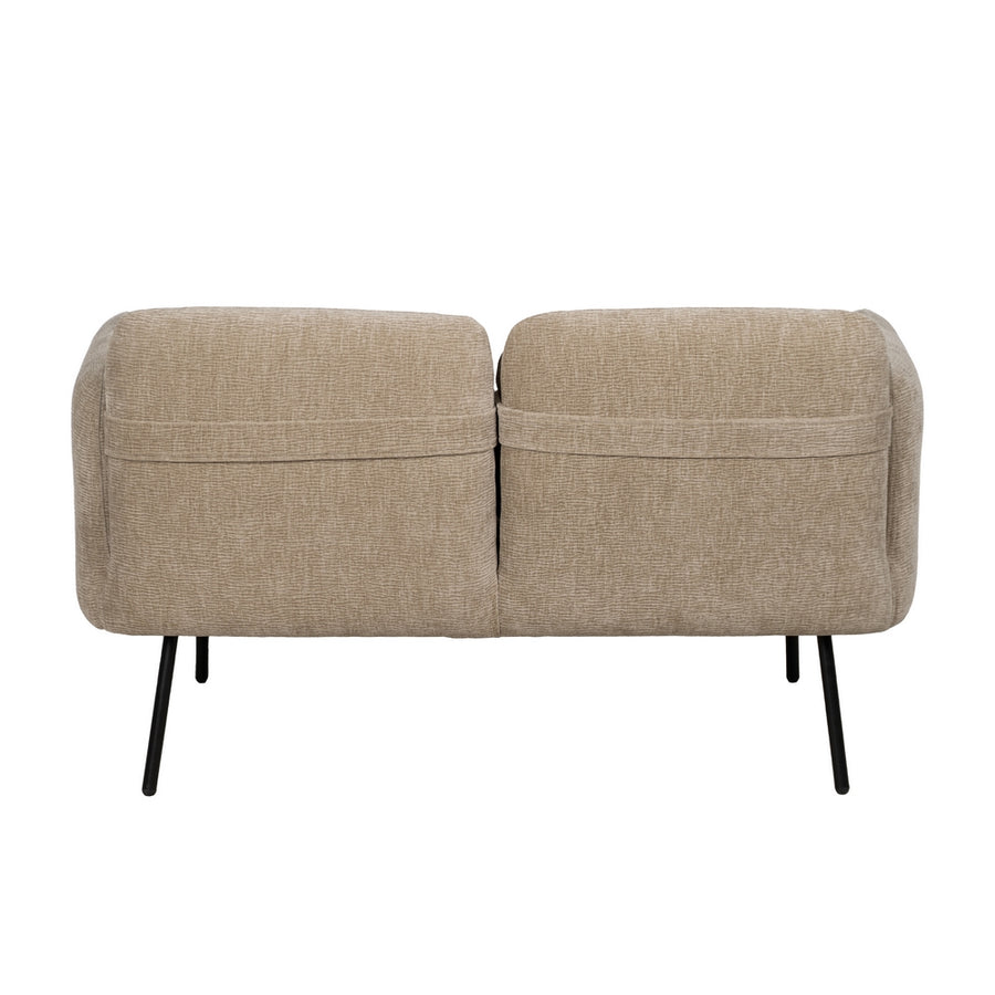SOFÁ BEIGE TEJIDO-MADERA SALÓN 127 X 72 X 73 CM